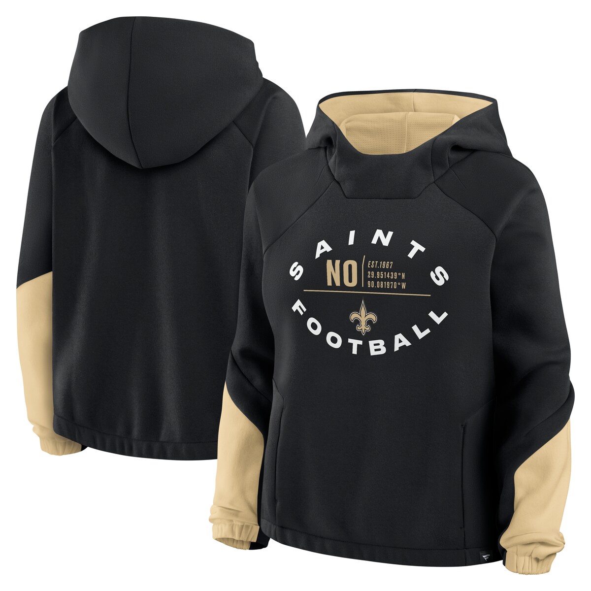 【公式グッズ】NFL セインツ プルオーバー パーカー Fanatics/ファナティクス レディース ブラック (NFL Womens Redzone Bubble Screen POH)