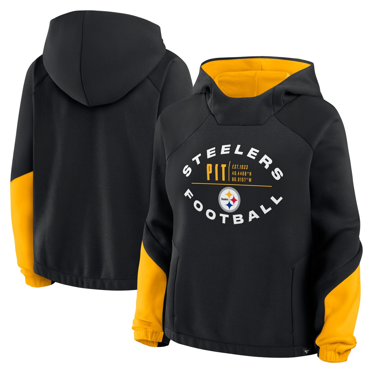 【公式グッズ】NFL スティーラーズ プルオーバー パーカー Fanatics/ファナティクス レディース ブラック (NFL Womens Redzone Bubble Screen POH)