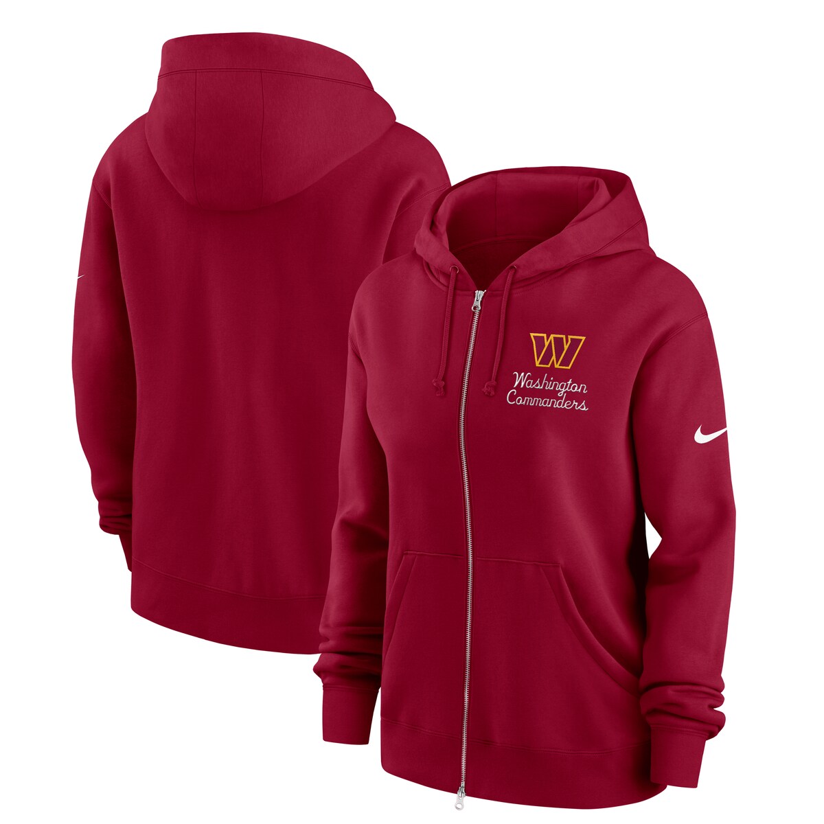 【公式グッズ】NFL コマンダーズ ジップアップ パーカー Nike/ナイキ レディース バーガンディ (25 Women's Nike Rewind Phoenix FZ Hood)