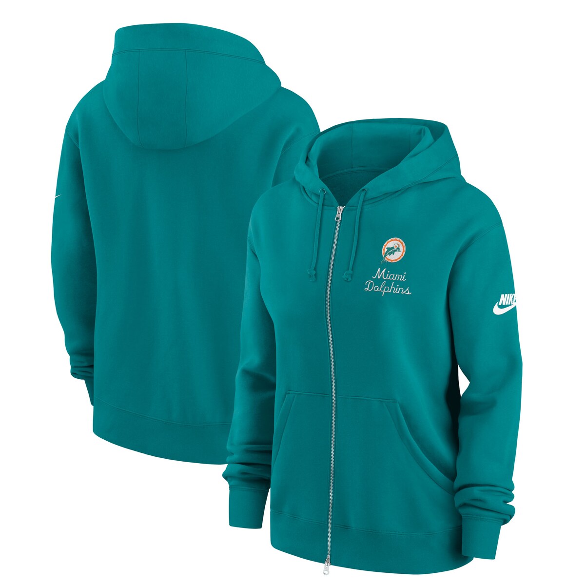 【公式グッズ】NFL ドルフィンズ ジップアップ パーカー Nike/ナイキ レディース アクア (25 Women's Nike Rewind Phoenix FZ Hood)
