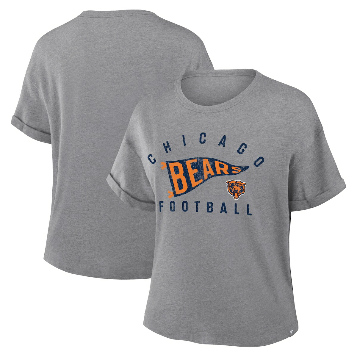 【公式グッズ】NFL ベアーズ Tシャツ Fanatics/ファナティクス レディース ヘザーグレイ (NFL Womens Pennant Wave Tribute Triblend SST - R)