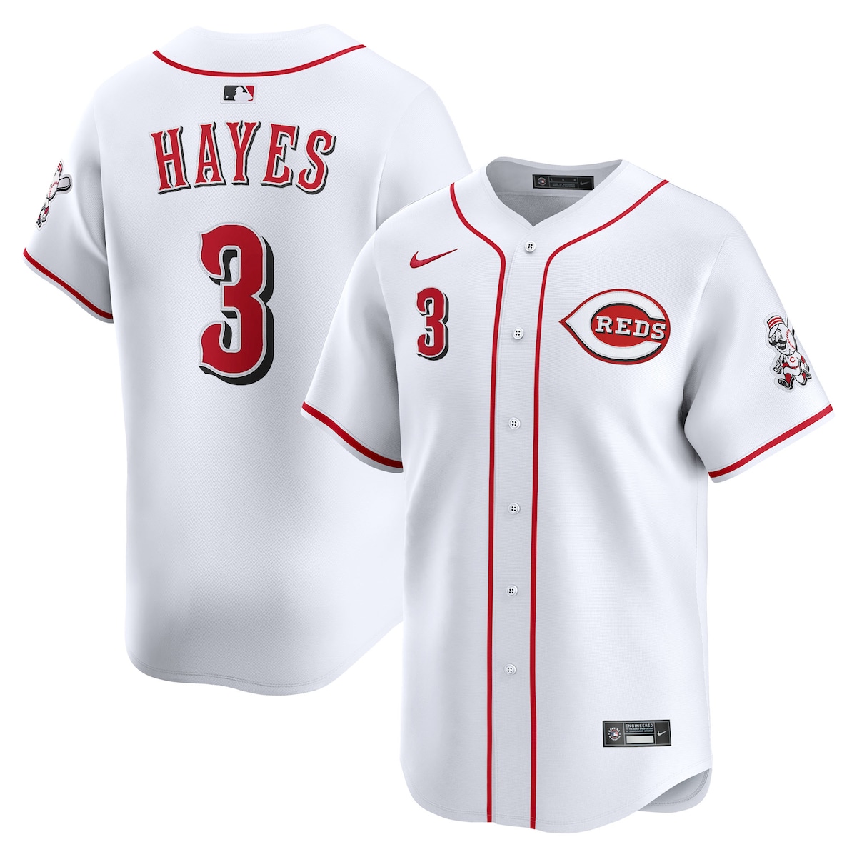 【公式グッズ】MLB レッズ キーブライアン・ヘイズ ホーム リミテッド ユニフォーム Nike/ナイキ メンズ ホワイト (2025 Nike Men's Ltd Players Jerseys - FTF NTP Master Style)
