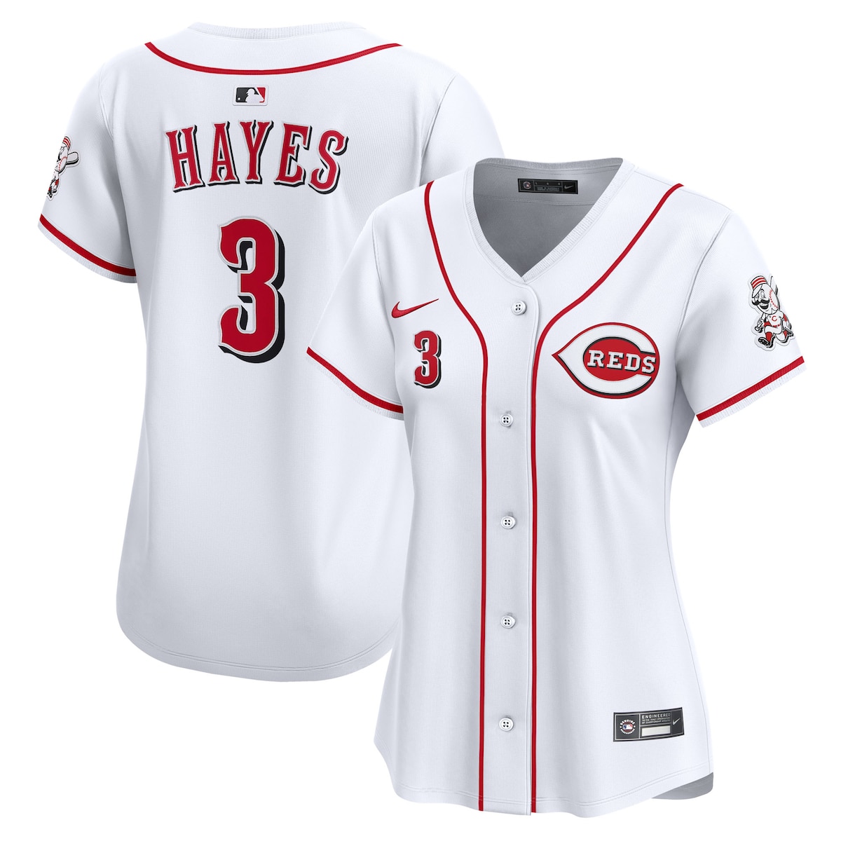 【公式グッズ】MLB レッズ キーブライアン・ヘイズ ホーム リミテッド ユニフォーム Nike/ナイキ レディース ホワイト (2025 Nike Women's Ltd Players Jerseys - FTF NTP Master Style)
