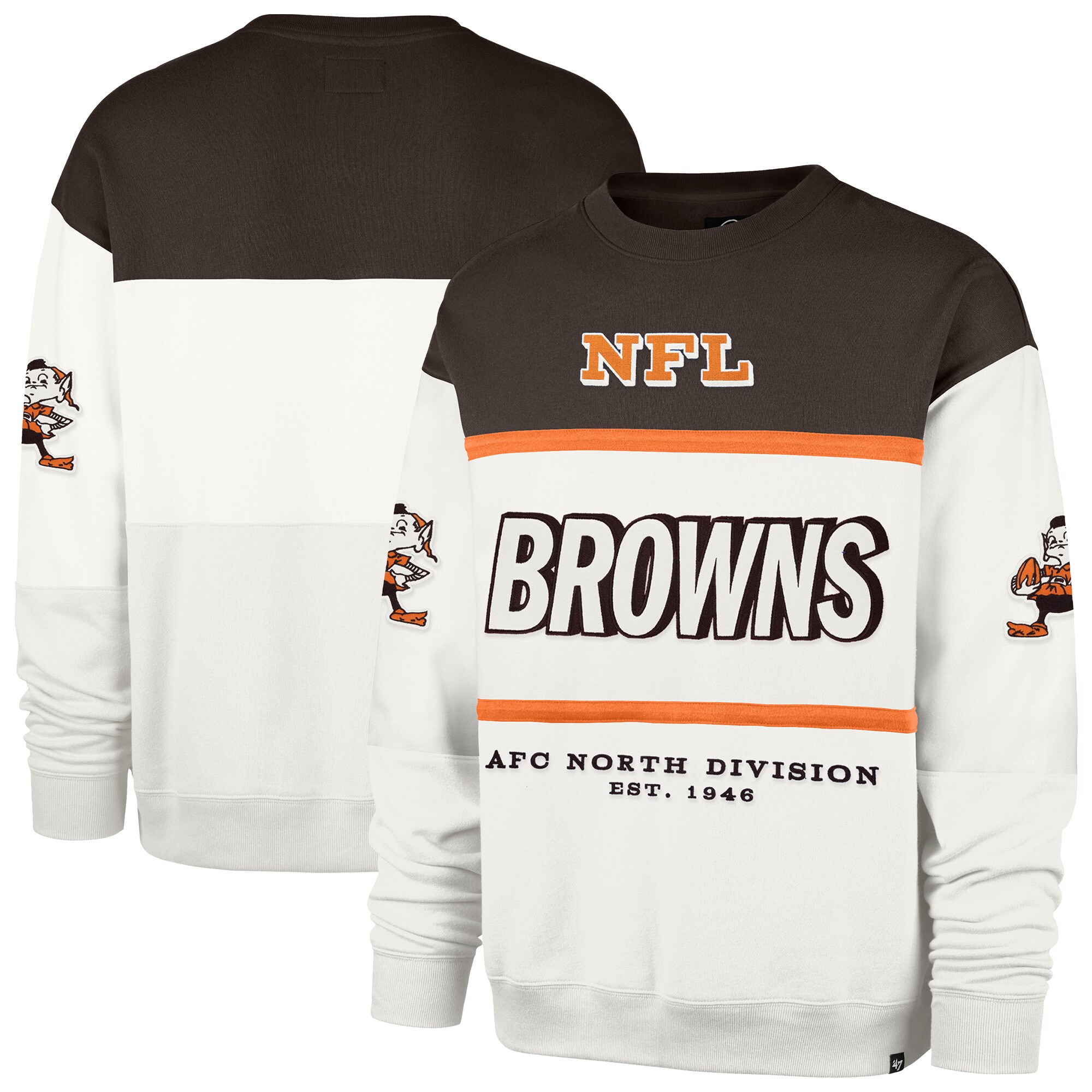 【公式グッズ】NFL ブラウンズ トレーナー '47/フォーティーセブン メンズ ブラウン (BREEZE MAXIMALIST CREW- throwback)｜Fanatics公式ストア 店