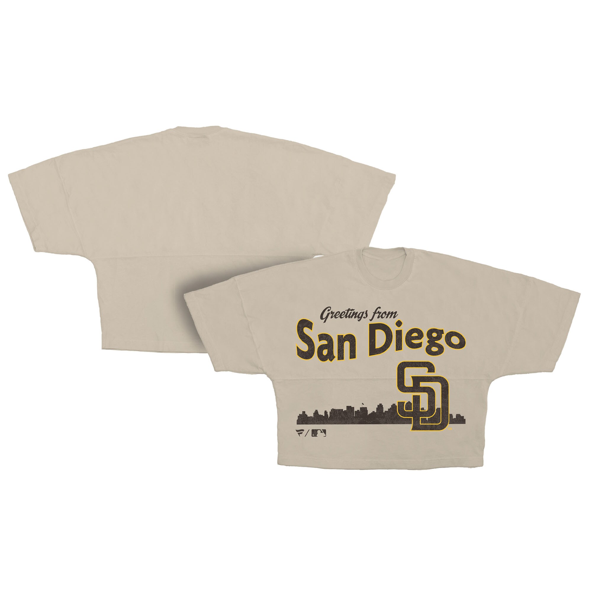 【公式グッズ】MLB パドレス Tシャツ Fanatics/ファナティクス レディース クリーム (Women's Skyline Crop SS)