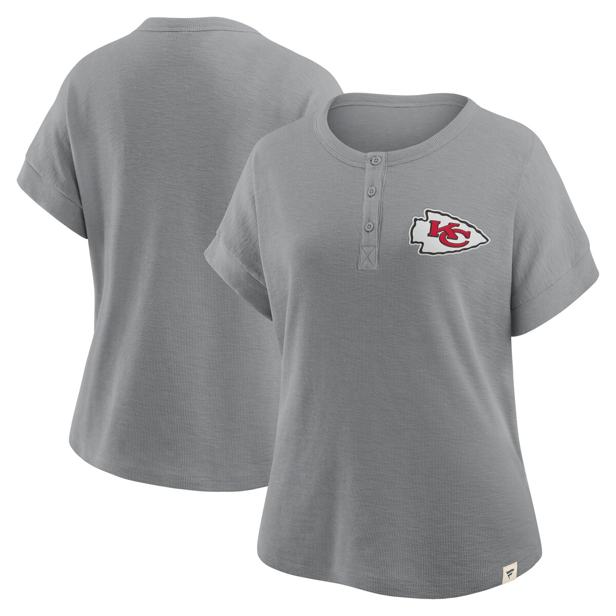 【公式グッズ】NFL チーフス Tシャツ Fanatics/ファナティクス レディース ヘザーグレイ (NFL Womens Hometown Henley SST)