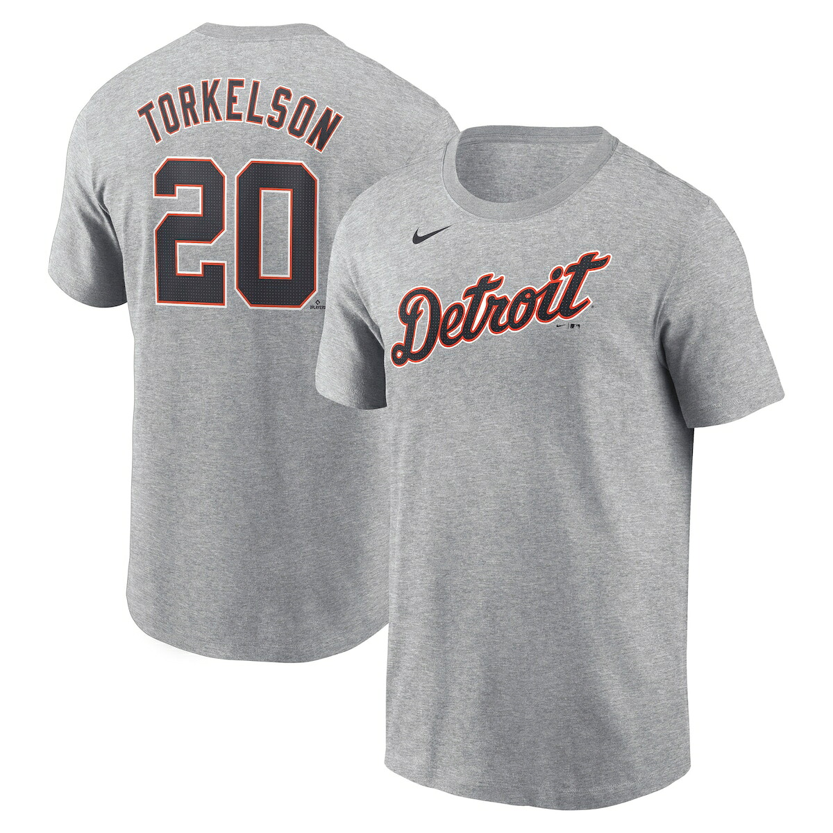 【公式グッズ】MLB タイガース スペンサー・トーケルソン ネーム&ナンバー Tシャツ Nike/ナイキ メンズ グレイ (2025 Men's Nike Fuse N&N Tee)|Fanatics公式ストア 店
