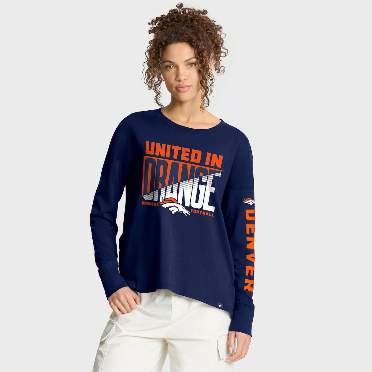 【公式グッズ】NFL ブロンコス 長袖 Tシャツ Fanatics/ファナティクス レディース ネイビー (NFL Womens Hometown Legacy LST - R)