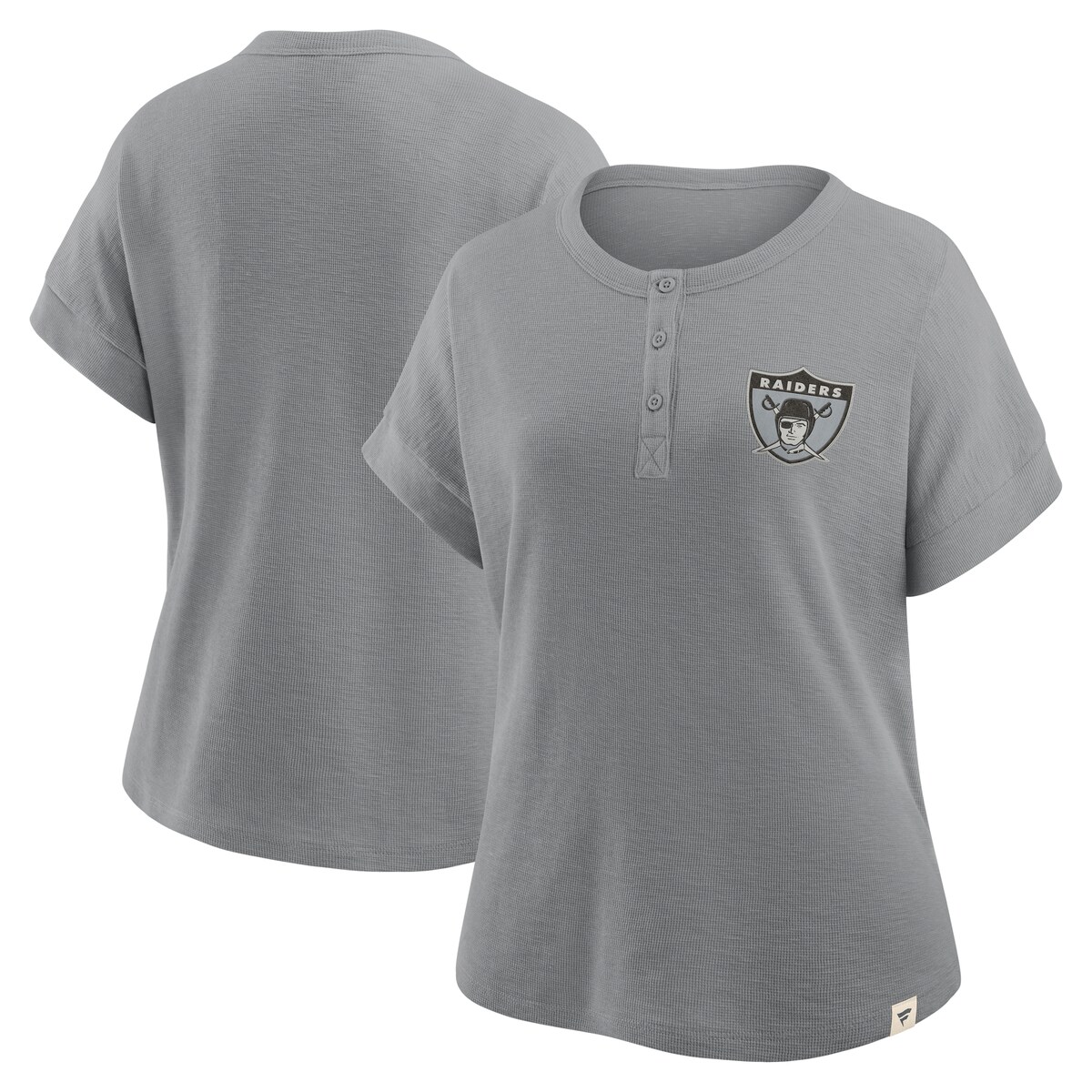 【公式グッズ】NFL レイダース Tシャツ Fanatics/ファナティクス レディース ヘザーグレイ (NFL Womens Hometown Henley SST)