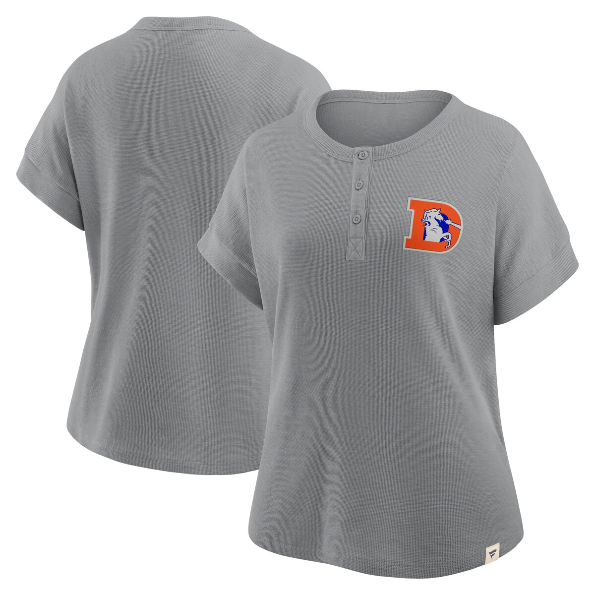 【公式グッズ】NFL ブロンコス Tシャツ Fanatics/ファナティクス レディース ヘザーグレイ (NFL Womens Hometown Henley SST)