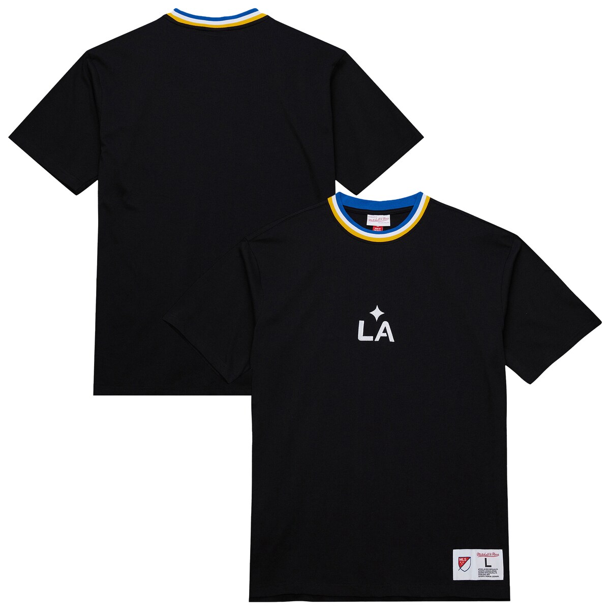 【公式グッズ】MLS LAギャラクシー Tシャツ Mitchell & Ness/ミッチェル＆ネス メンズ ブラック (MNC F25 Men's Playmaker SS Tee)｜Fanatics公式ストア 店