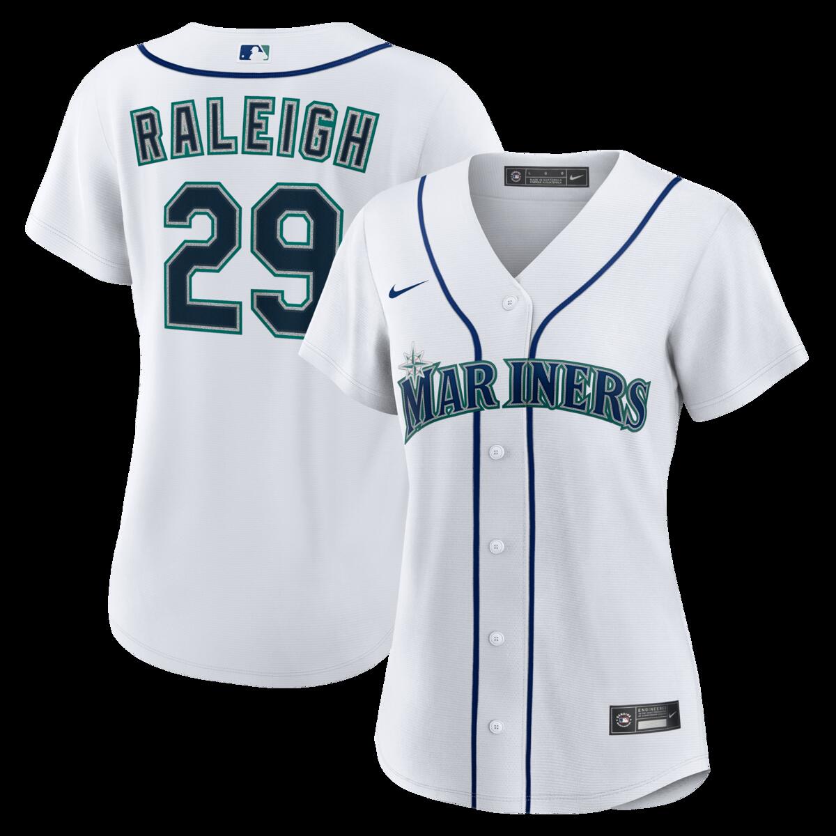 【公式グッズ】MLB マリナーズ カル・ラリー ホーム ユニフォーム （レプリカ） Nike/ナイキ レディース ホワイト (Women's Nike 1.0 Replica Player Jersey)