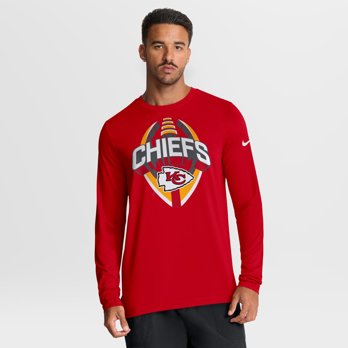 【公式グッズ】NFL チーフス 長袖 Tシャツ Nike/ナイキ メンズ レッド (25 Men's Nike Primetime Legend Icon Dri-Fit LST - R)|Fanatics公式ストア 店
