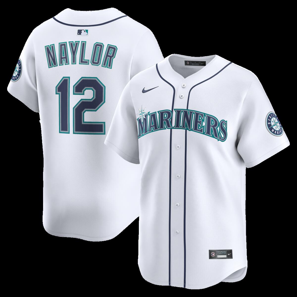 【公式グッズ】MLB マリナーズ ジョシュ・ネイラー ホーム リミテッド ユニフォーム Nike/ナイキ メンズ ホワイト (2025 Nike Men's Ltd Players Jerseys - FTF NTP Master Style)