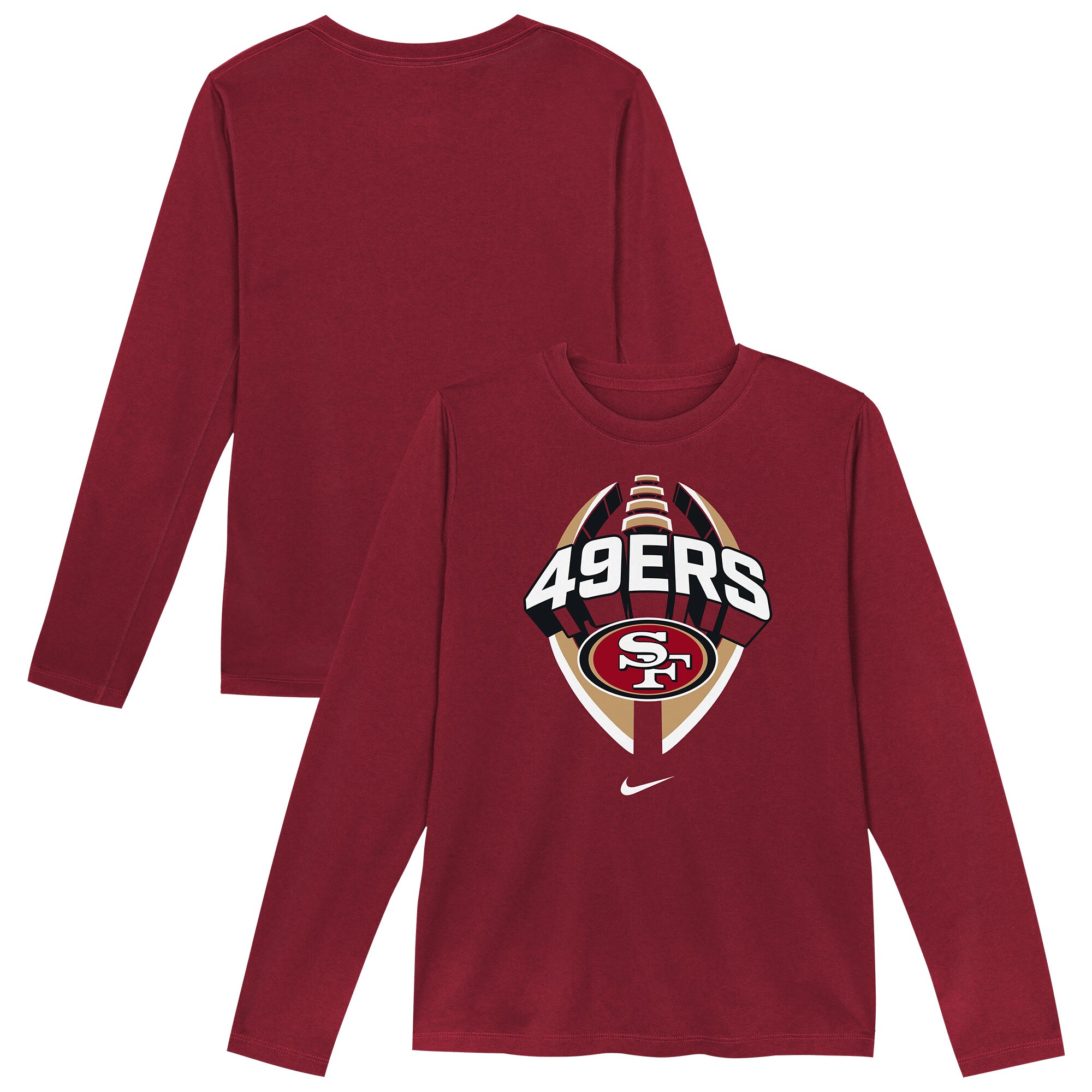 【公式グッズ】NFL 49ers 長袖 Tシャツ Nike/ナイキ トドラー・幼児サイズ スカーレット (25 Toddler Nike Primetime Legend Icon LST)｜Fanatics公式ストア 店