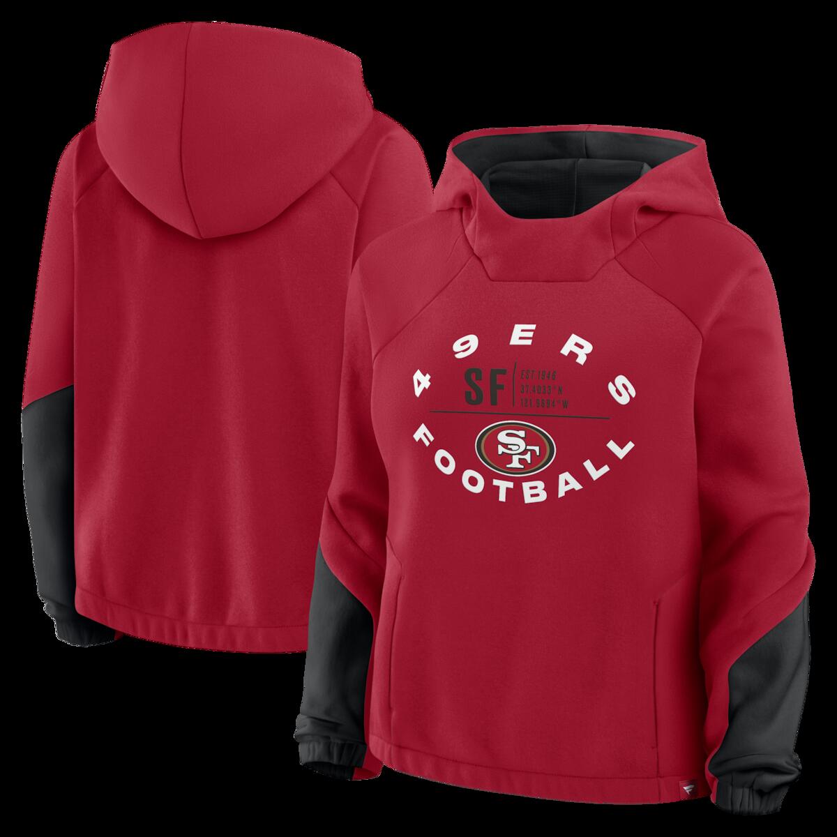 【公式グッズ】NFL 49ers プルオーバー パーカー Fanatics/ファナティクス レディース スカーレット (NFL Womens Redzone Bubble Screen POH)