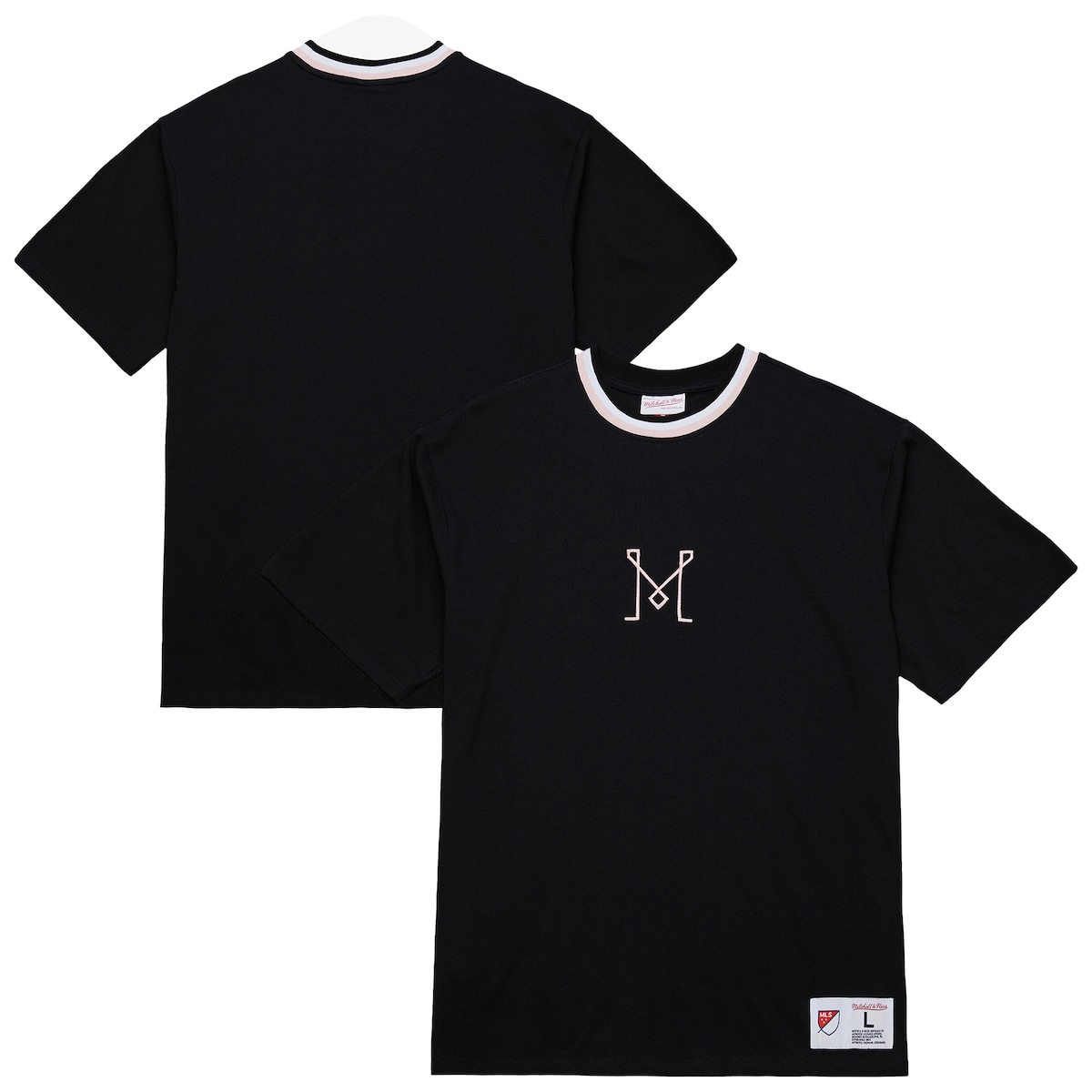 【公式グッズ】MLS インテルマイアミCF Tシャツ Mitchell & Ness/ミッチェル＆ネス メンズ ブラック (MNC F25 Men's Playmaker SS Tee)