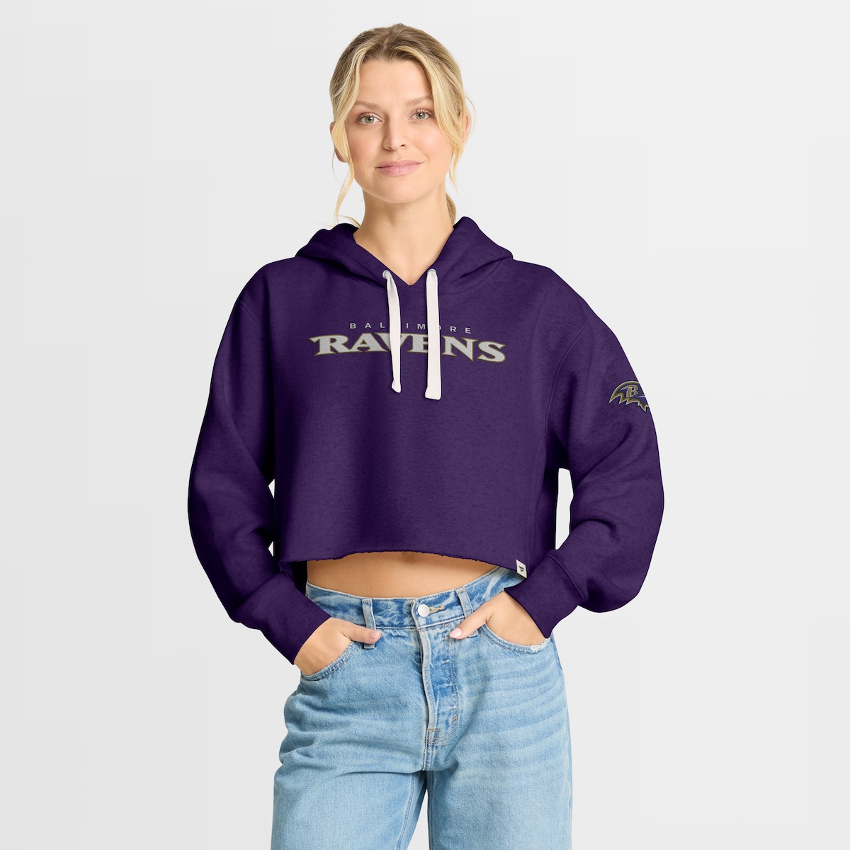 【公式グッズ】NFL レイブンズ パーカー Fanatics/ファナティクス レディース パープル (NFL Womens Hometown Heritage Cropped Hoodie)|Fanatics公式ストア 店
