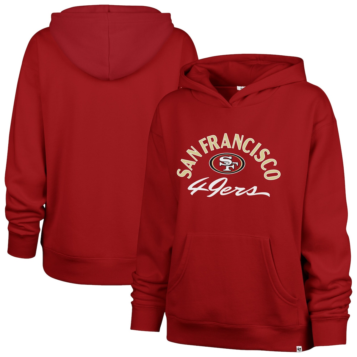 【公式グッズ】NFL 49ers パーカー '47/フォーティーセブン レディース スカーレット (NFL Womens Plus Whirlwind Naomi Hoodie - R)｜Fanatics公式ストア 店