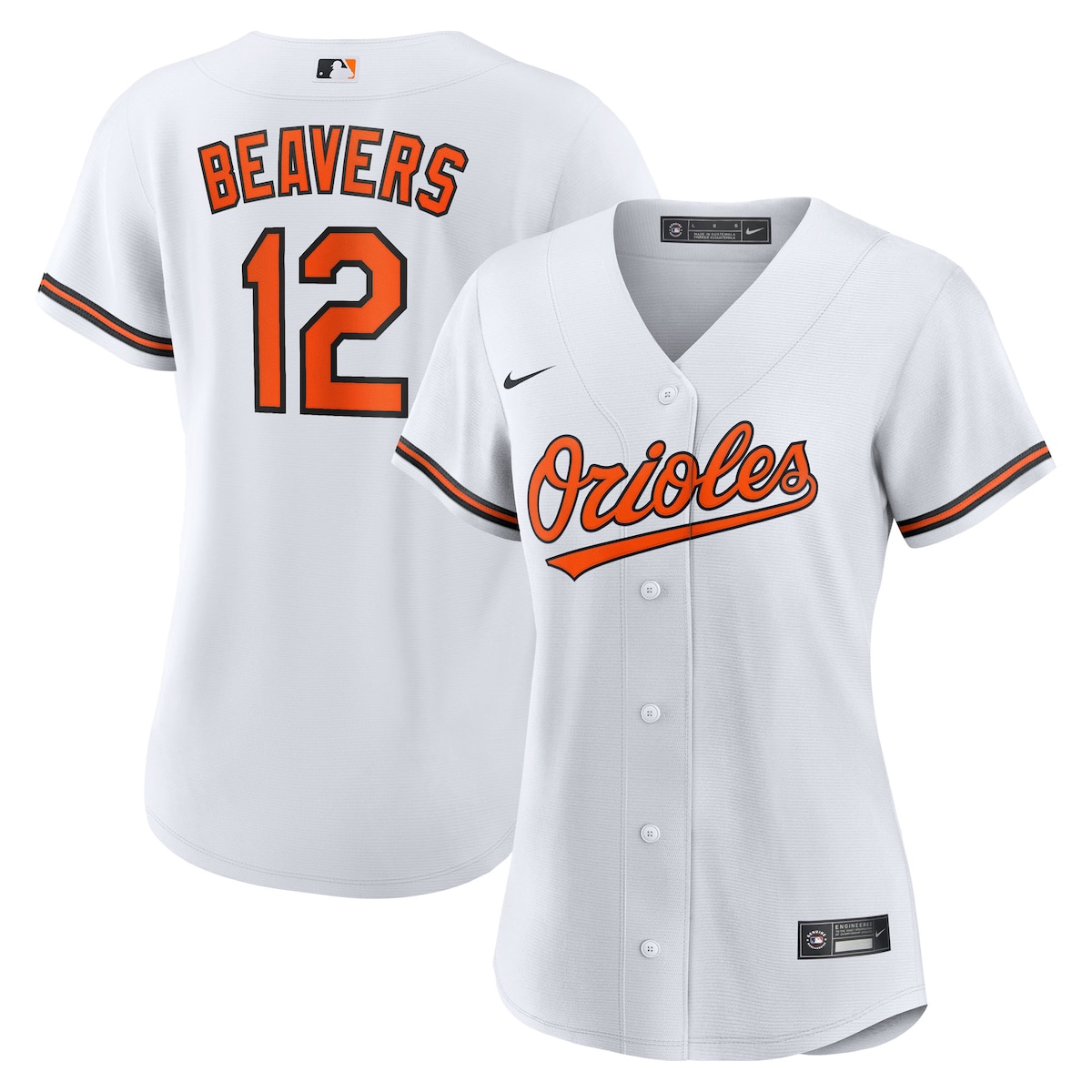 【公式グッズ】MLB オリオールズ ディラン・ビーバース ホーム ユニフォーム （レプリカ） Nike/ナイキ レディース ホワイト (Women's Nike 1.0 Replica Player Jersey)