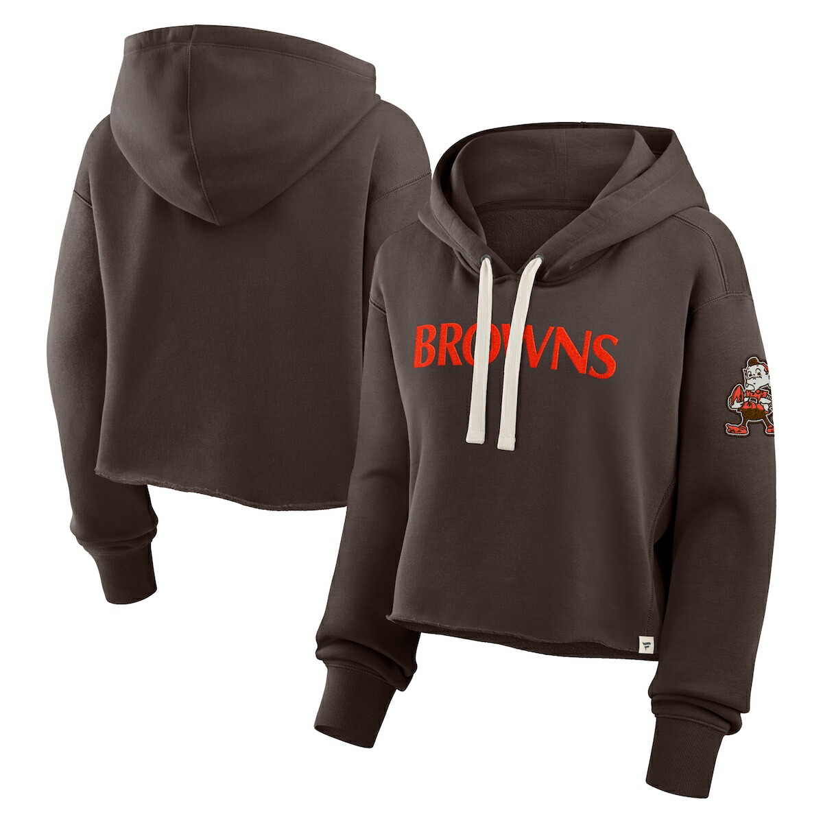 【公式グッズ】NFL ブラウンズ パーカー Fanatics/ファナティクス レディース ブラウン (NFL Womens Hometown Heritage Cropped Hoodie)
