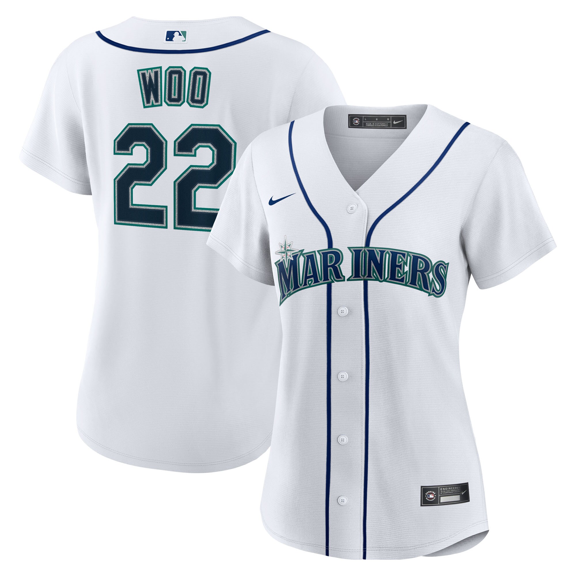 【公式グッズ】MLB マリナーズ ブライアン・ウー ホーム ユニフォーム （レプリカ） Nike/ナイキ レディース ホワイト (Women's Nike 1.0 Replica Player Jersey)