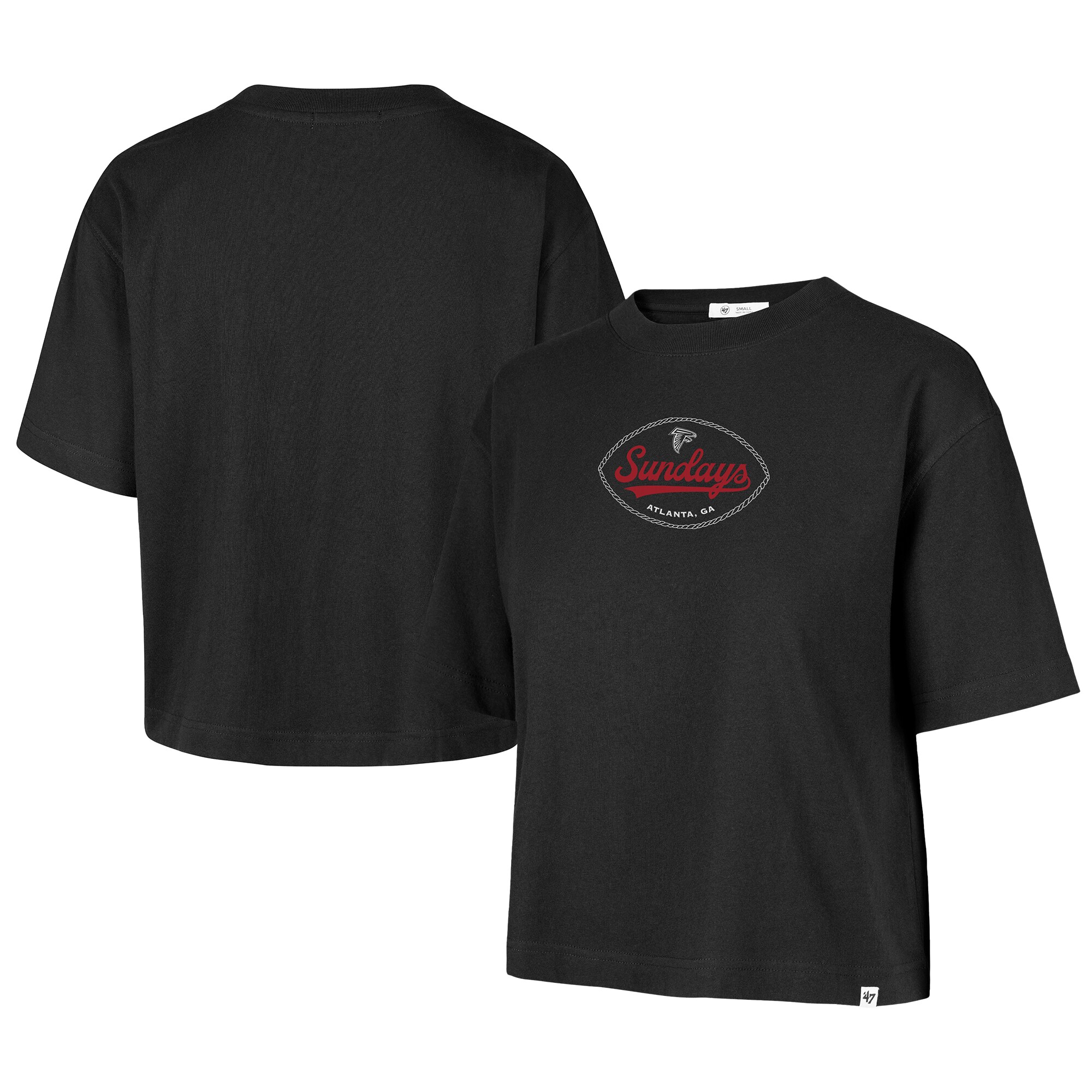 【公式グッズ】NFL ファルコンズ Tシャツ '47/フォーティーセブン レディース ブラック (25 Women's 47 Falcons Sundays Windthrow Reed City SST)｜Fanatics公式ストア 店