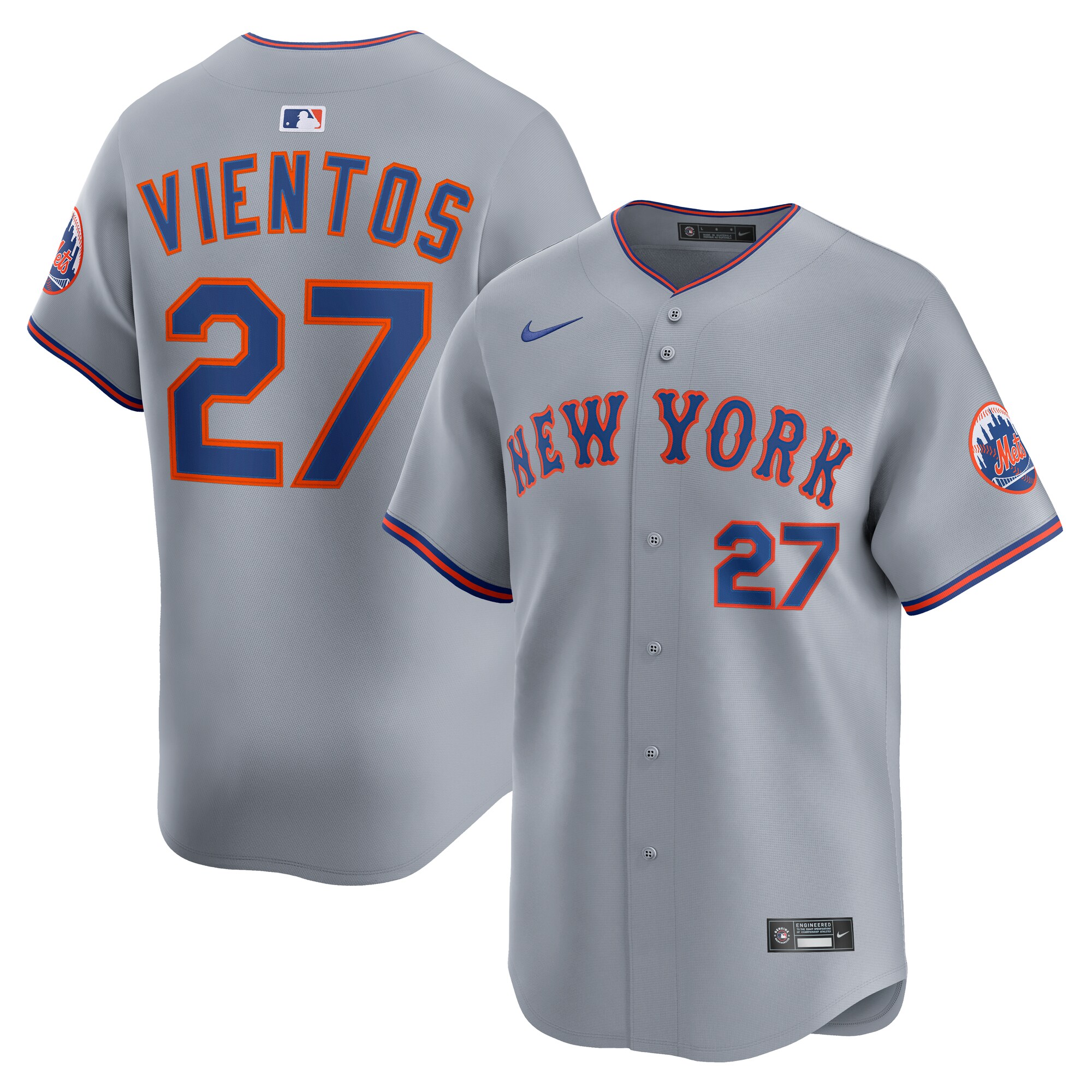 【公式グッズ】MLB メッツ マーク・ビエントス オールスター ユニフォーム Nike/ナイキ メンズ グレイ (2025 Nike Mens Limited Player Jersey)