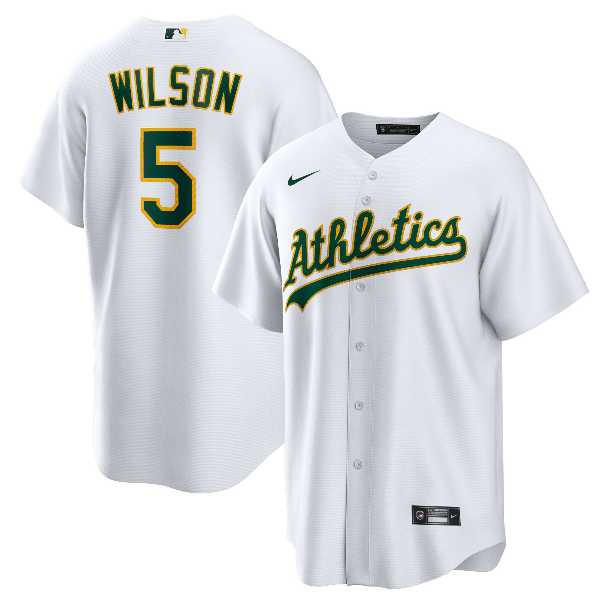 【公式グッズ】MLB アスレチックス ジェイコブ・ウィルソン ホーム ユニフォーム （レプリカ） Nike/ナイキ キッズサイズ ホワイト (2025 Nike Youth Replica 2.0 Player Jerseys - FTF NTP Master Style)