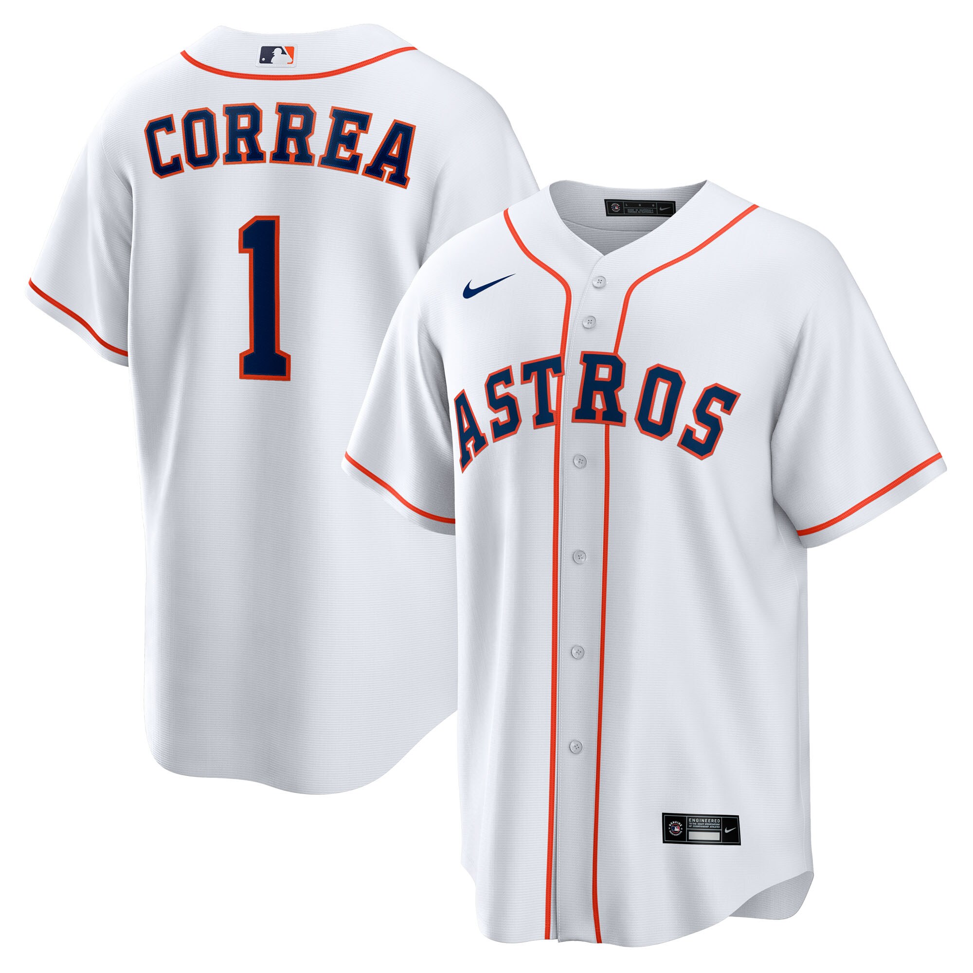 【公式グッズ】MLB アストロズ カルロス・コレア ホーム ユニフォーム （レプリカ） Nike/ナイキ キッズサイズ ホワイト (2025 Nike Youth Replica 2.0 Player Jerseys - FTF NTP Master Style)