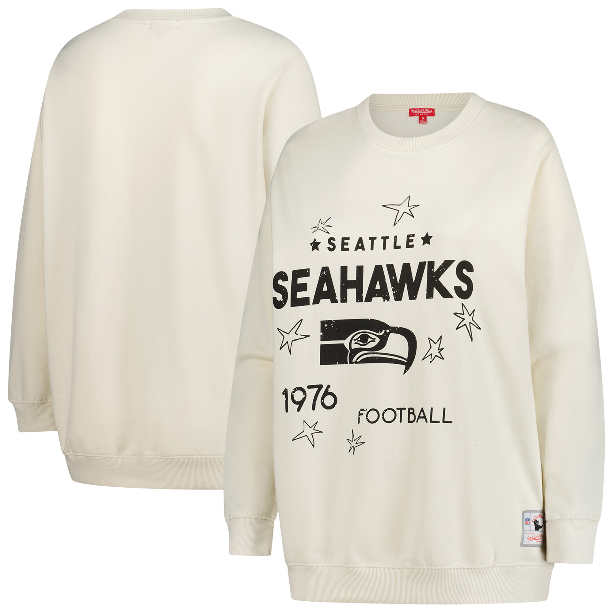 【公式グッズ】NFL シーホークス トレーナー Fanatics/ファナティクス レディース クリーム (NFL Womens Plus Shooting Stars Crew)|Fanatics公式ストア 店