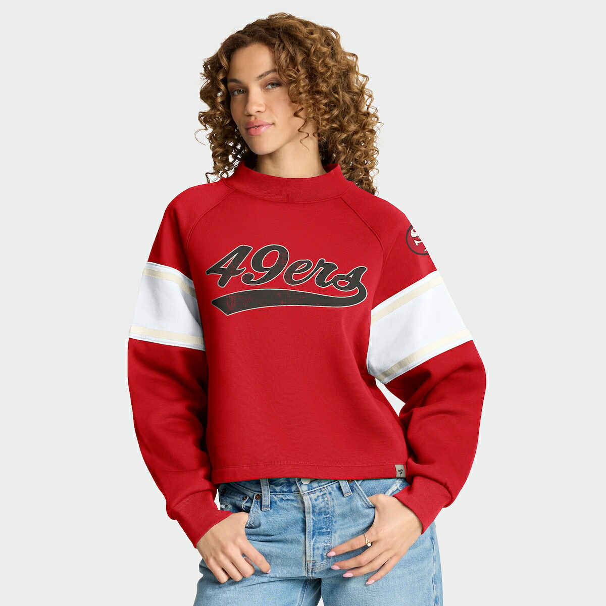 【公式グッズ】NFL 49ers トレーナー Fanatics/ファナティクス レディース スカーレット (NFL Womens Hometown Mock Neck Pullover)