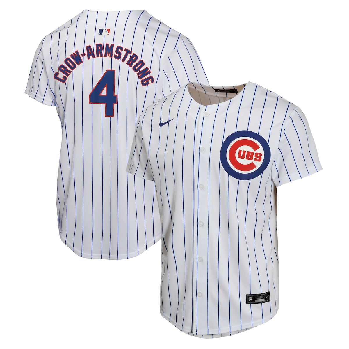 【公式グッズ】MLB カブス ピート・クロウ＝アームストロング ユニフォーム Nike/ナイキ キッズサイズ ホワイト (OST Youth Game Player Jersey)