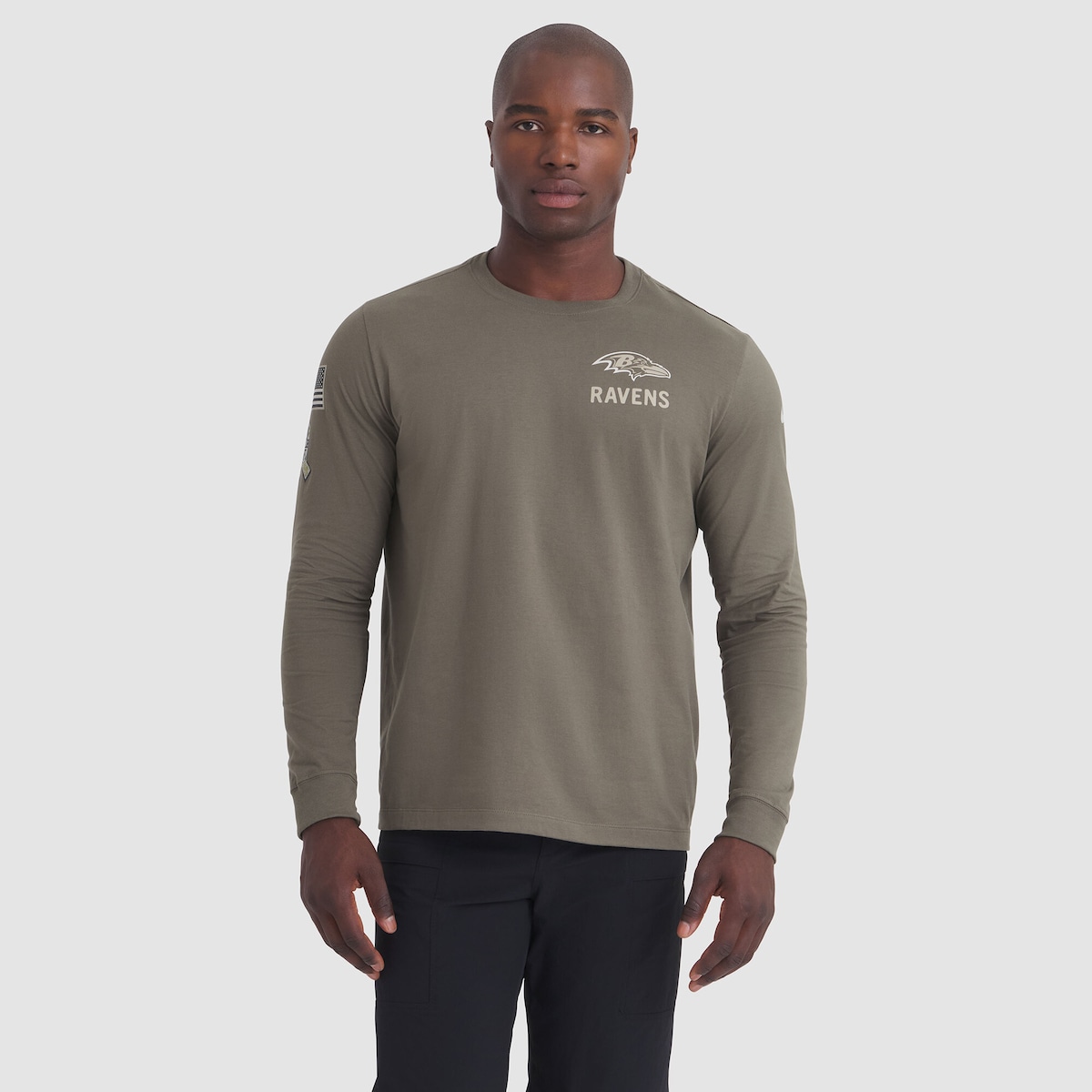 【公式グッズ】NFL レイブンズ 長袖 Tシャツ Nike/ナイキ メンズ オリーブ (25 Men's Nike Salute to Service Cotton LS Tee)