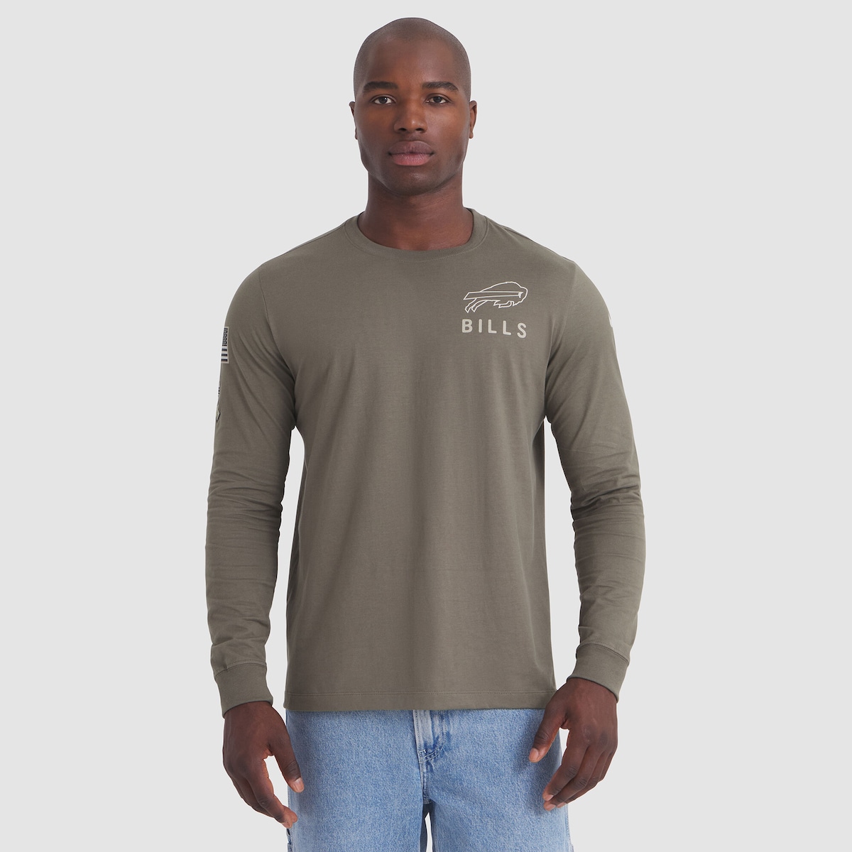 【公式グッズ】NFL ビルズ 長袖 Tシャツ Nike/ナイキ メンズ オリーブ (25 Men's Nike Salute to Service Cotton LS Tee)