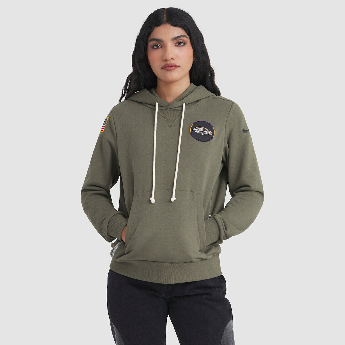 【公式グッズ】NFL レイブンズ パーカー Nike/ナイキ レディース オリーブ (25 Women's Nike Salute to Service Sideline Dri-Fit Hoodie)