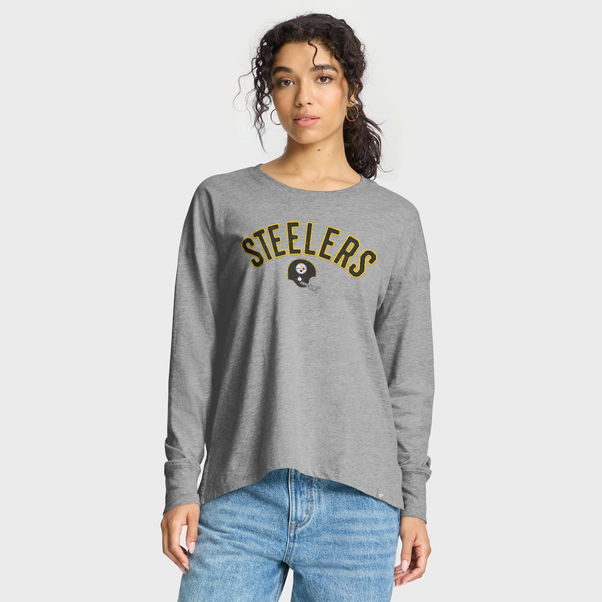 【公式グッズ】NFL スティーラーズ 長袖 Tシャツ Fanatics/ファナティクス レディース ヘザーグレイ (NFL Womens Hometown Legacy Cotton LST)