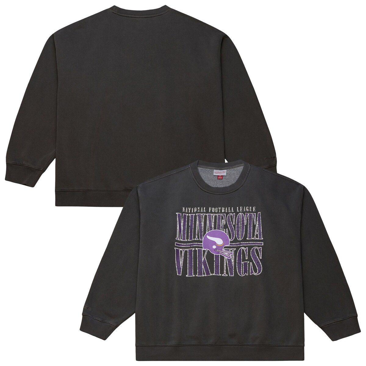 【公式グッズ】NFL バイキングス トレーナー Mitchell & Ness/ミッチェル&ネス メンズ ブラック (NFL DOWNTOWN CREW VINTAGE LOGO)|Fanatics公式ストア 店