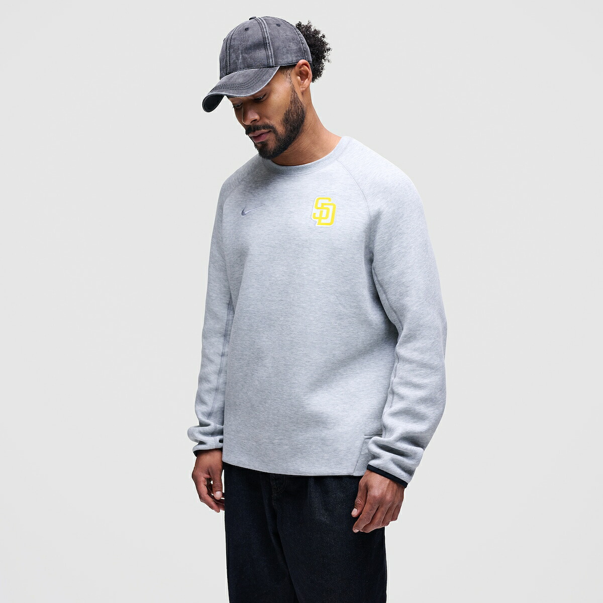 【公式グッズ】MLB パドレス フリース トレーナー Nike/ナイキ メンズ ヘザーグレイ (Men's Nike Tech Fleece Crew)