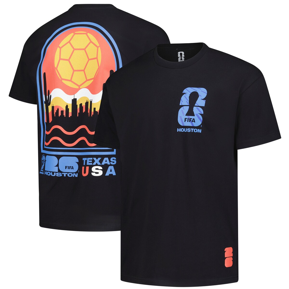 【公式グッズ】SOCCER FIFA ワールドカップ Tシャツ Outerstuff メンズ ブラック (OST WC26 Men's Host City Local Oversized Fashion 2 Hit Tee)