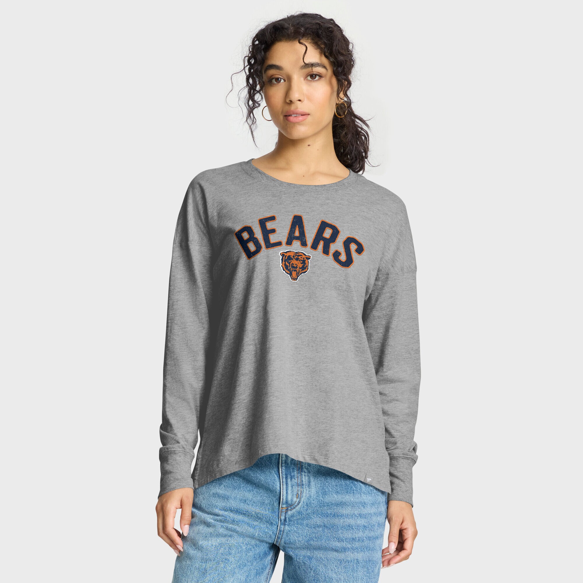 【公式グッズ】NFL ベアーズ 長袖 Tシャツ Fanatics/ファナティクス レディース ヘザーグレイ (NFL Womens Hometown Legacy Cotton LST)