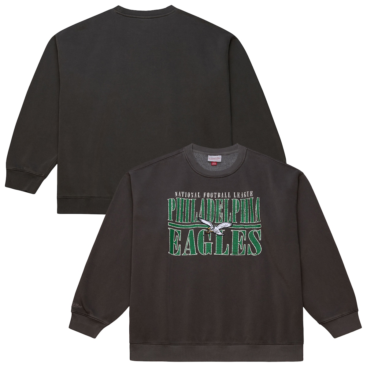 【公式グッズ】NFL イーグルス トレーナー Mitchell & Ness/ミッチェル＆ネス メンズ ブラック (NFL DOWNTOWN CREW VINTAGE LOGO)