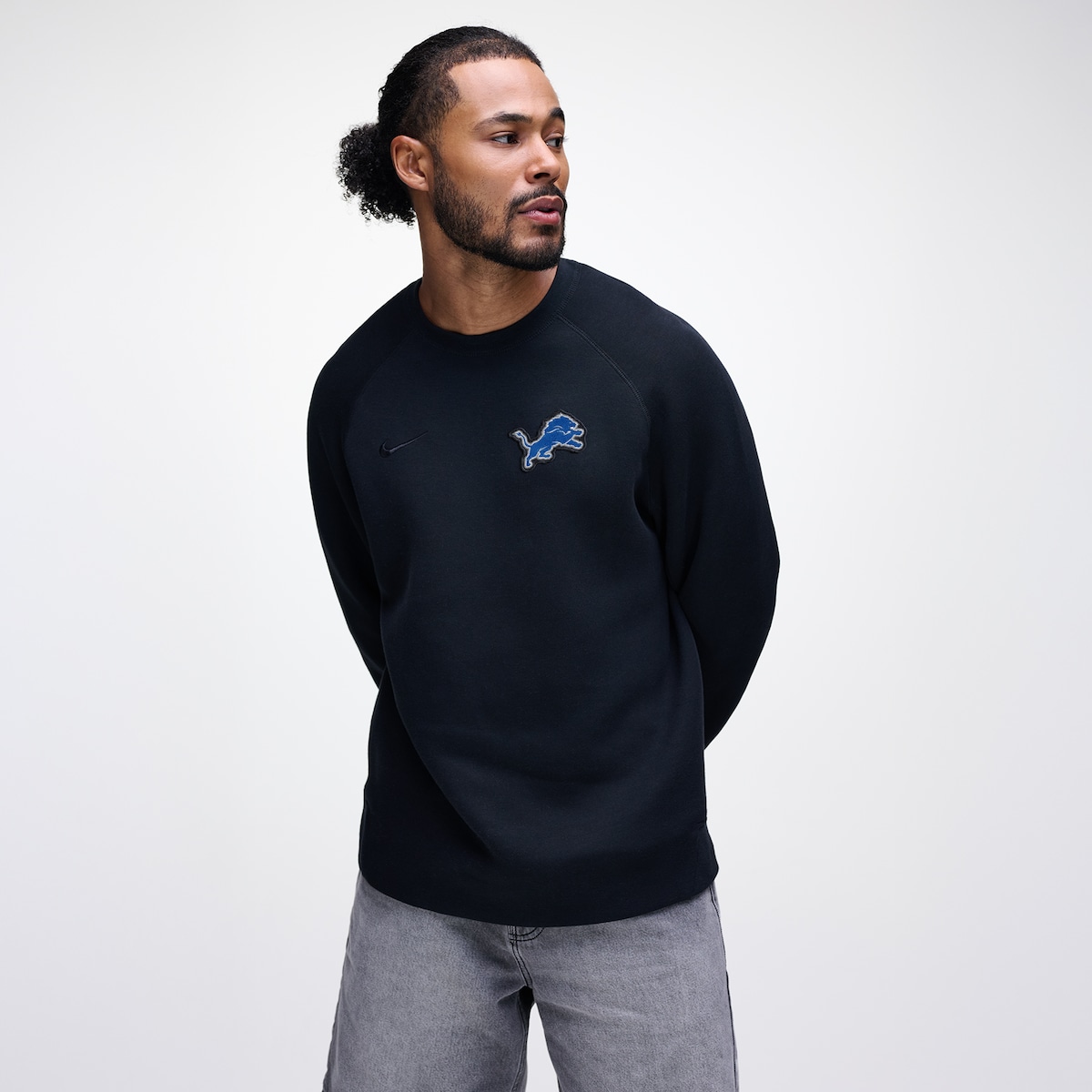 【公式グッズ】NFL ライオンズ フリース トレーナー Nike/ナイキ メンズ ブラック (Men's Nike Tech Fleece Crew)