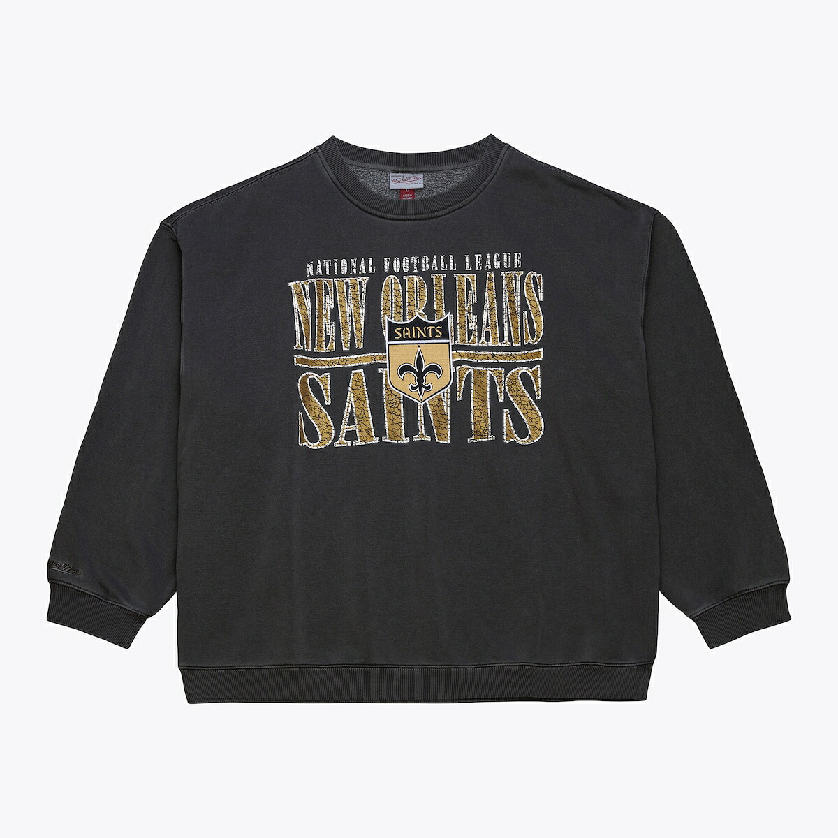 【公式グッズ】NFL セインツ トレーナー Mitchell & Ness/ミッチェル&ネス メンズ ブラック (NFL DOWNTOWN CREW VINTAGE LOGO)|Fanatics公式ストア 店