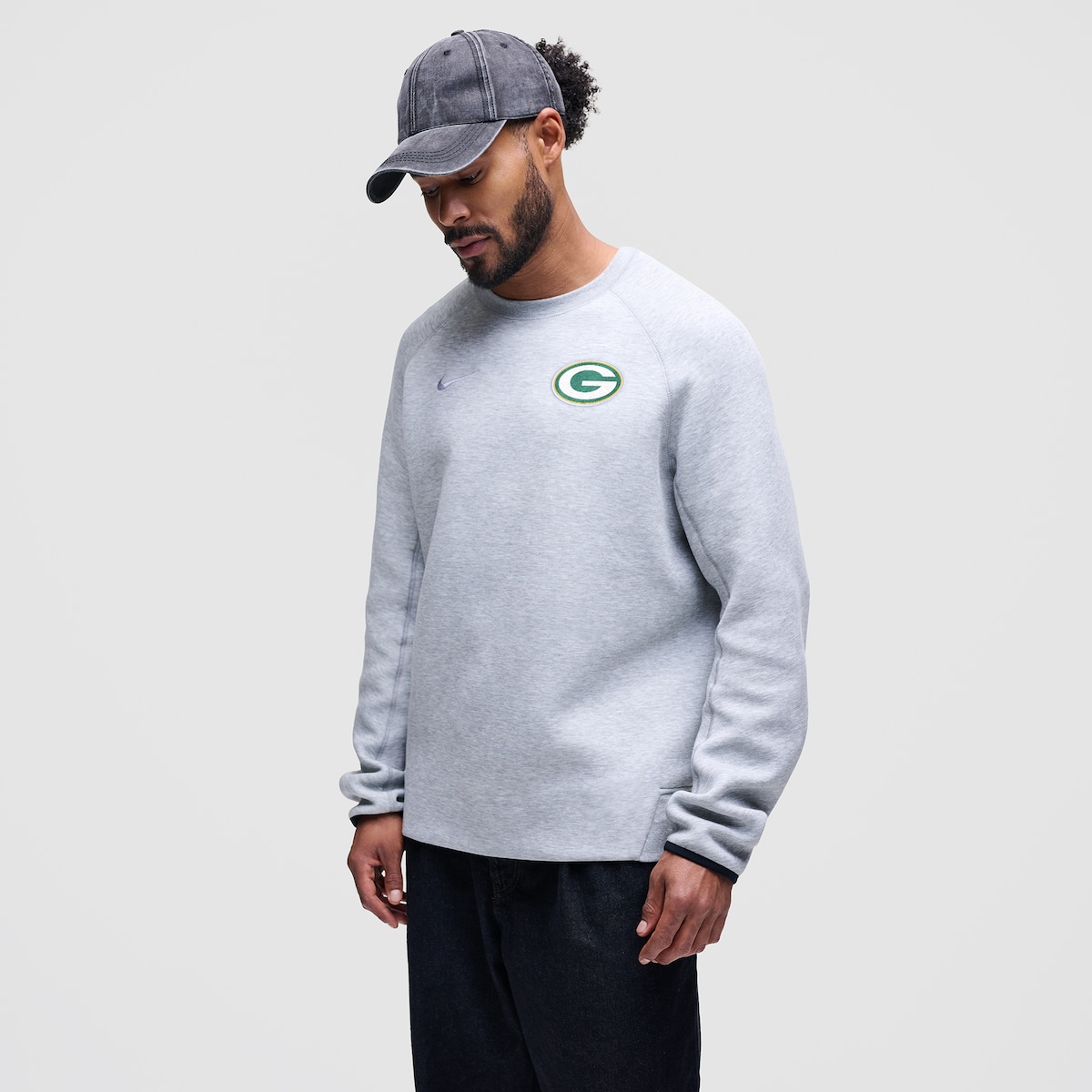 【公式グッズ】NFL パッカーズ フリース トレーナー Nike/ナイキ メンズ ヘザーグレイ (Men's Nike Tech Fleece Crew)