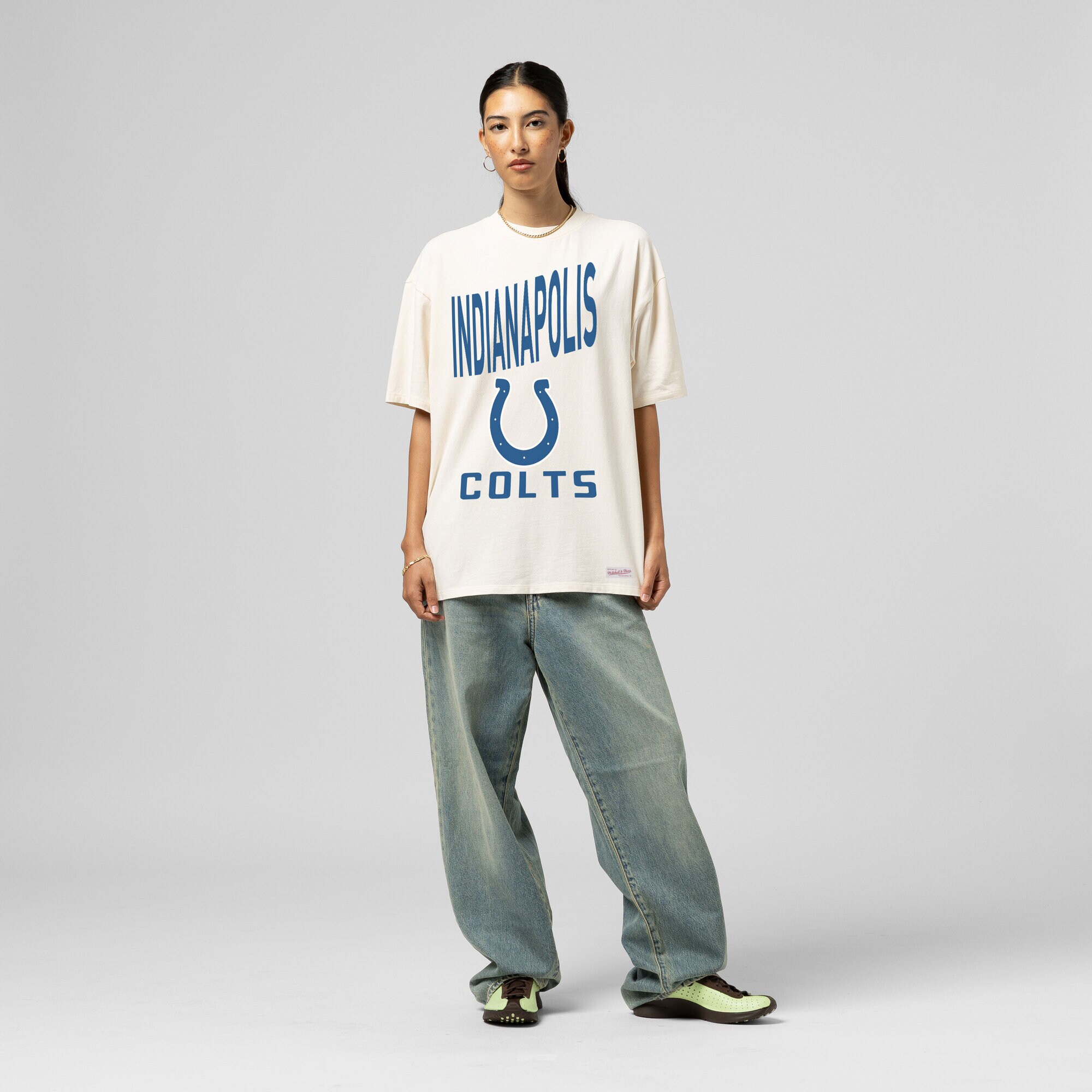 【公式グッズ】NFL コルツ Tシャツ Mitchell & Ness/ミッチェル＆ネス レディース クリーム (NFL Womens MNC Logo Rise Boyfriend SST - R) 8,652円
