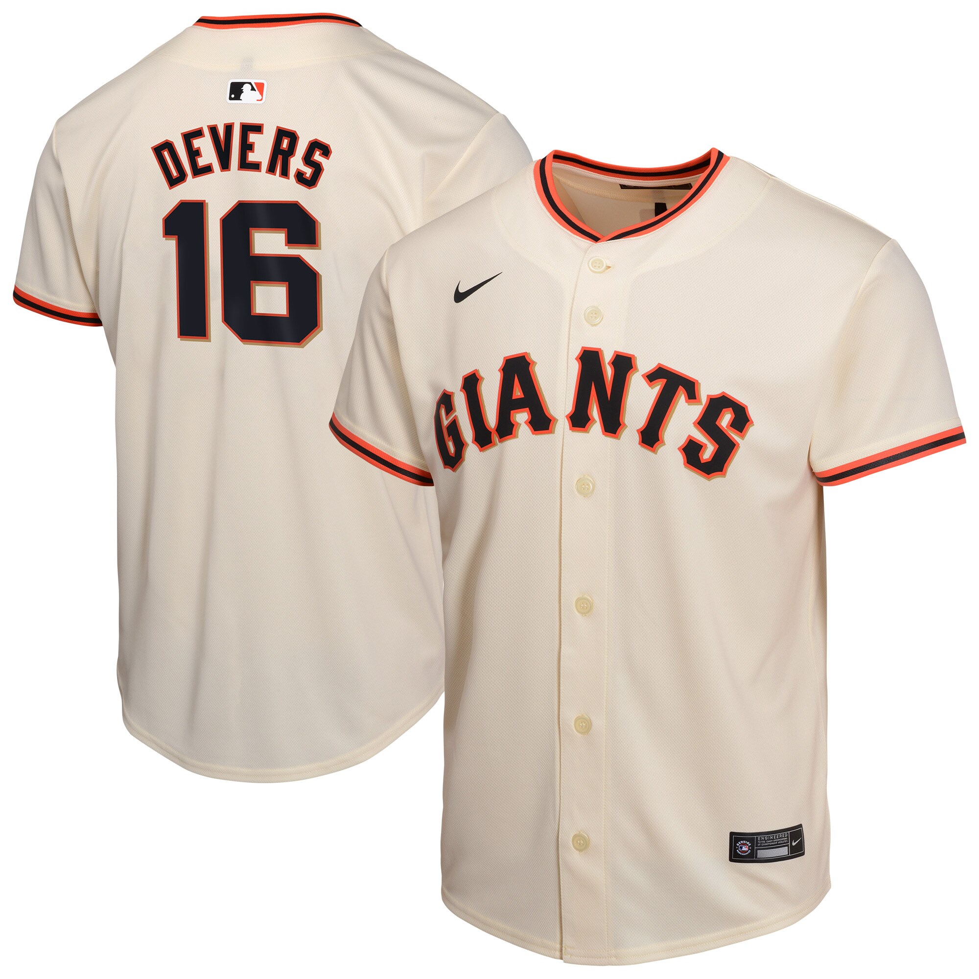 【公式グッズ】MLB ジャイアンツ ラファエル・デヴァース ホーム ユニフォーム （レプリカ） Nike/ナイキ キッズサイズ クリーム (OST Youth Game Player Jersey)