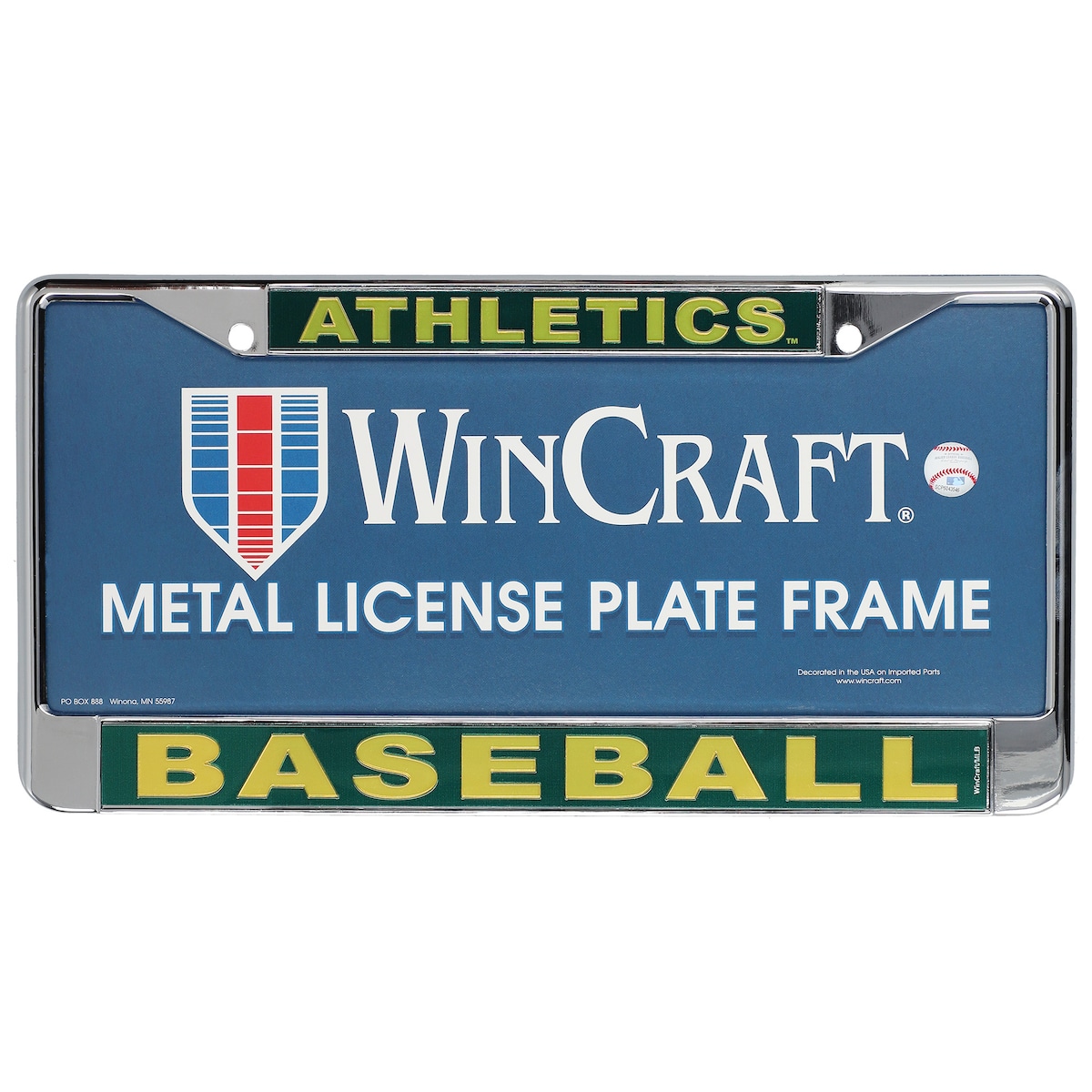 【公式グッズ】MLB アスレチックス カー用品・カーアクセサリー WinCraft/ウィンクラフト (Laser Inlaid Metal License Plate Frame)