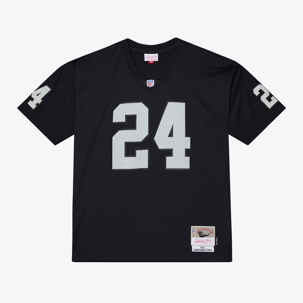 【公式グッズ】NFL レイダース マーショーン・リンチ 復刻ユニフォーム Mitchell & Ness/ミッチェル＆ネス メンズ ブラック (Men's MNC Legacy Replica Jersey)