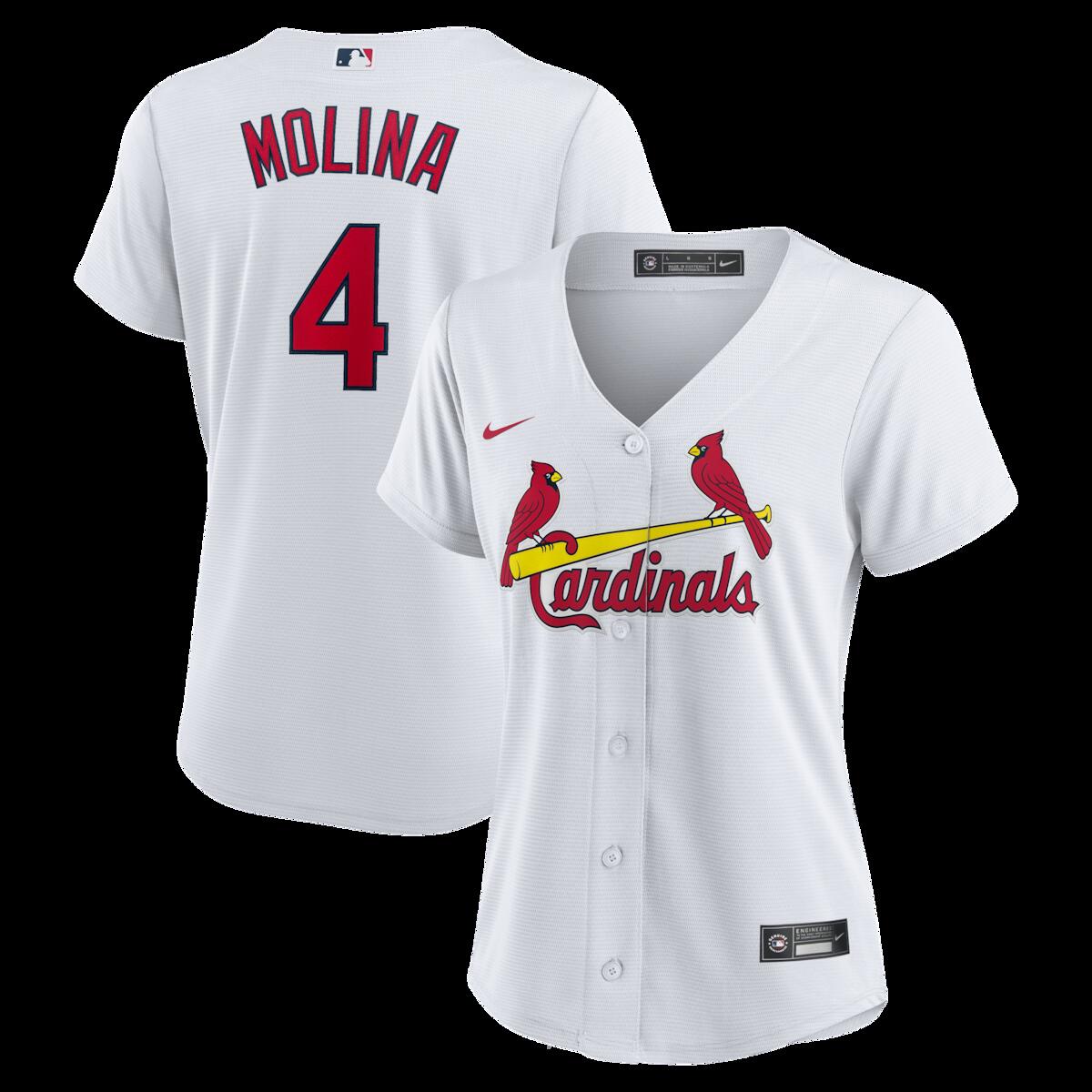 【公式グッズ】MLB カージナルス ヤディアー・モリーナ ホーム ユニフォーム （レプリカ） Nike/ナイキ レディース ホワイト (Women's Inline Retired Replica Jersey)